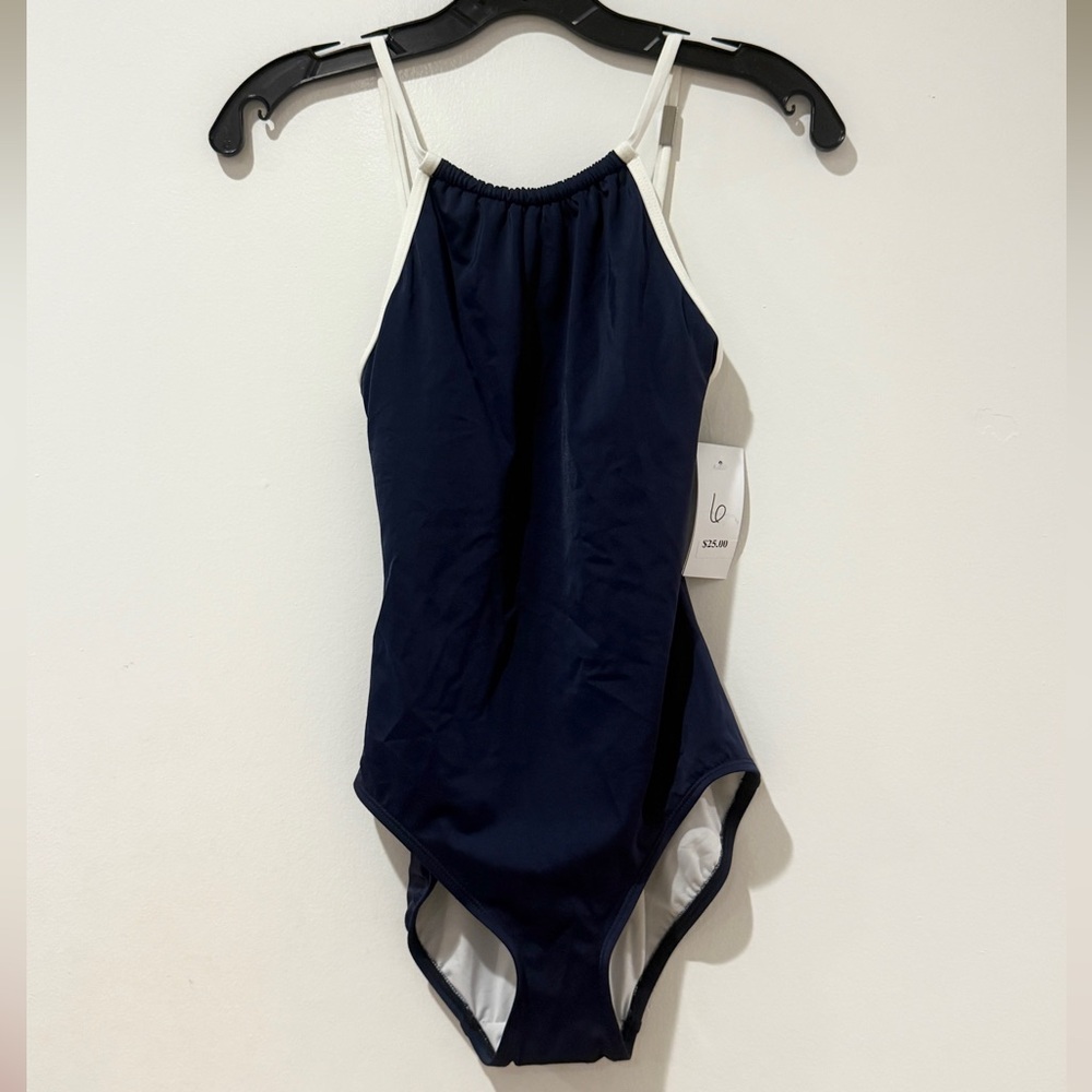 MICHAEL Michael Kors Navy and White One Piece Swimsuit